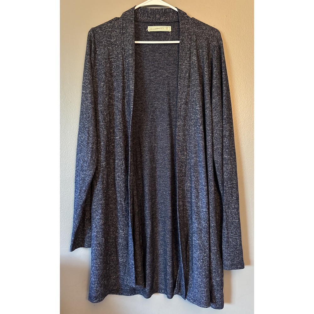 Abercrombie Fitch Long Blue Marbled Open Cardigan Sweater Size XL NWOT Preppy